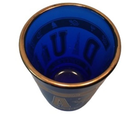 Dubai United Arab Emerites Cobalt Blue Shot Glass - Picture 3 of 5